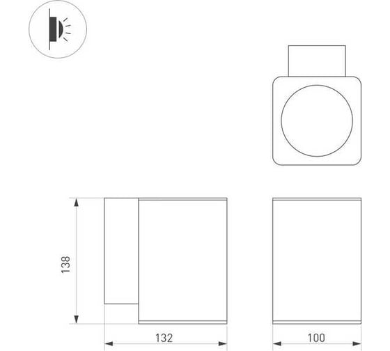 Светильник Arlight LGD-EVO-WALL-S100x100-12W Warm3000 1шт 046193