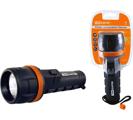 Фонарь TDM ELECTRIC светодиодный, пластик, 7 светодиодов, 21 лм/Вт, батарейки 2xD SQ0350-0015