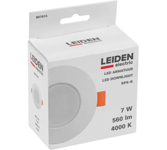 Светильник светодиодный встраиваемый LEIDEN ELECTRIC круг 7 Вт 4000К, IP64 SPS-R 807015