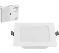 Светильник светодиодный встраиваемый LEIDEN ELECTRIC квадрат 6 Вт 4000К, IP44 RS-S 807005
