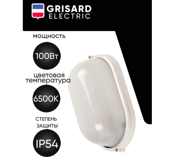 Светильник стационарный Grisard Electric 100Вт овальный НПП1201 GRE-019-0001