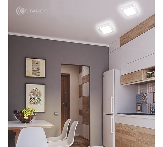 Cветодиодный накладной светильник ESTARES DLS 25W S-265-CW-WHITE/WHITE-220-IP44 УУ000003336