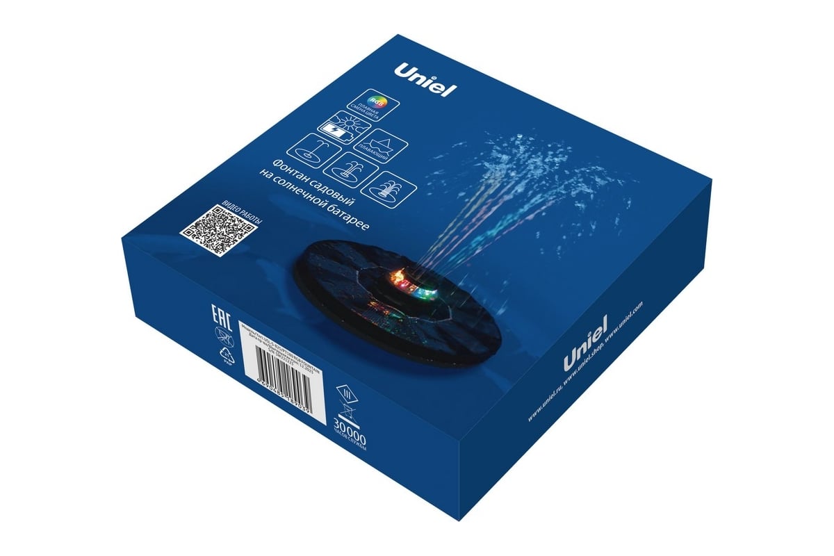 Садовый светильник-фонтан на солнечной батарее Uniel USL-S-825/PT180 RGB  FOUNTAIN UL-00011598 - выгодная цена, отзывы, характеристики, фото - купить  в Москве и РФ