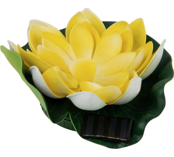 Садовый светильник на солнечной батарее Uniel USL-S-827/PT060 YELLOW WATERLILY UL-00011600