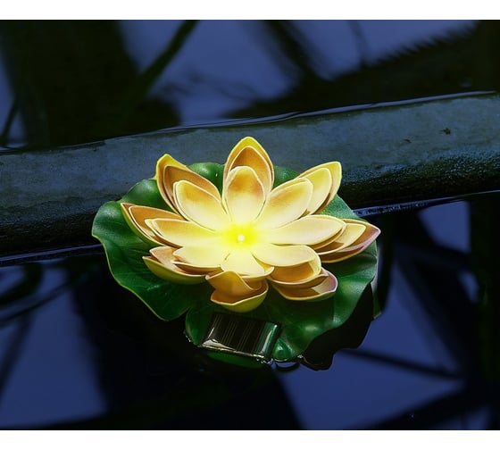 Садовый светильник на солнечной батарее Uniel USL-S-827/PT060 YELLOW WATERLILY UL-00011600
