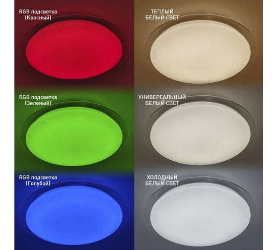 Потолочный светодиодный светильник ESTARES с пультом SATURN 60W RGB R без канта в детскую, гостиную, кухню У0000003541