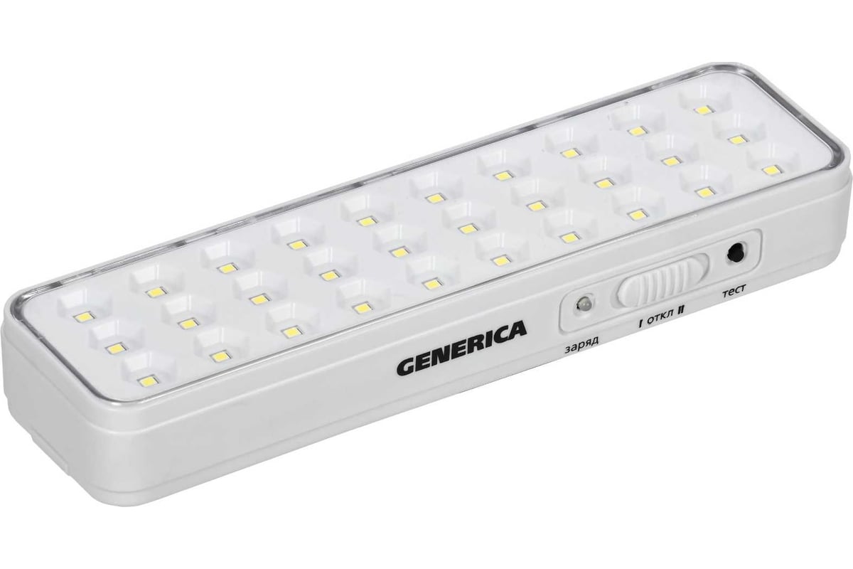 Светильник аккумуляторный GENERICA ДБА 1030 непостоянного действия 30LED 5ч  3Вт LDBA0-1030-5-01-K01-G