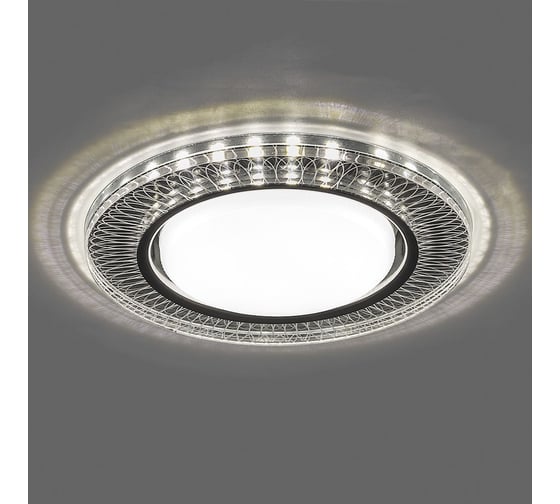 Встраиваемый светильник для натяжных потолков с белой LED подсветкой Feron CD4038 GX53, прозрачный, хром, 40505