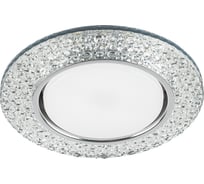 Встраиваемый светильник для натяжных потолков с белой LED подсветкой Feron CD4032 GX53, прозрачный, хром, 32996