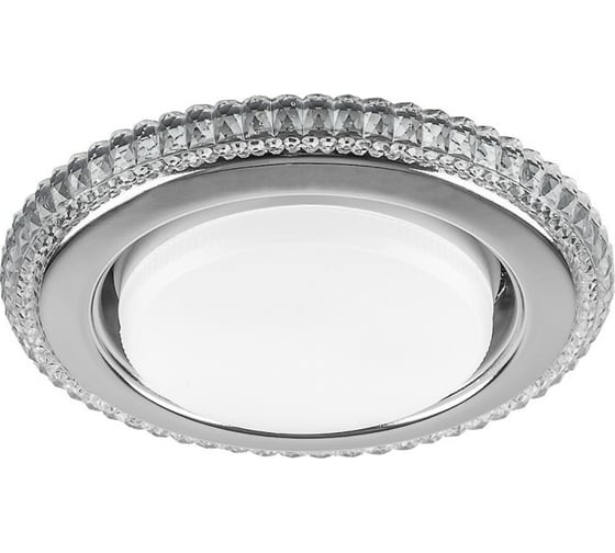 Встраиваемый светильник для натяжных потолков с белой LED подсветкой Feron CD4036 GX53, прозрачный, хром, 40503