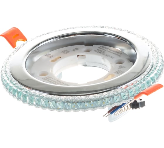 Встраиваемый светильник для натяжных потолков с белой LED подсветкой Feron CD4036 GX53, прозрачный, хром, 40503