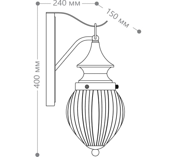 Садово-парковый светильник FERON PL540 60W, 230V, E27, 240х150х400 мм, коричневый 11890