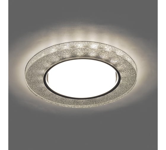 Встраиваемый светильник для натяжных потолков с белой LED подсветкой Feron CD4041 GX53, серебро,  хром, 40518