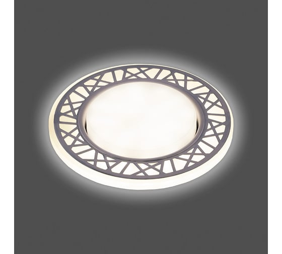 Встраиваемый светильник для натяжных потолков с белой LED подсветкой Feron CD9912 GX53, белый, 32939