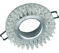 Встраиваемый светильник IN HOME MR16R-R12L-crystal под JCDR GU5.3 с подсветкой Прозрачный/Хром 4690612016238
