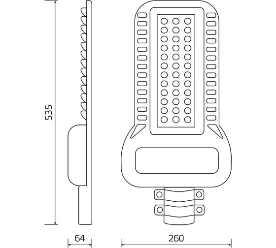 Уличный консольный светодиодный светильник Gauss IP65 200W 24000lm 5000K КСС "Ш" 629535322