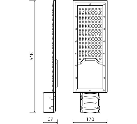 Уличный консольный светодиодный светильник Gauss IP65 150W 15000lm 4000K КСС "Ш" 629534205