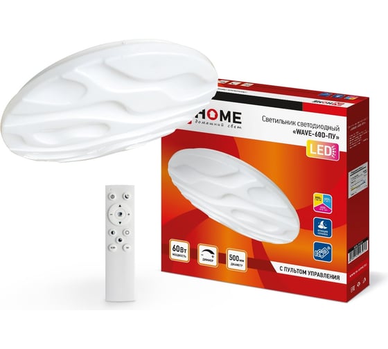Светодиодный светильник IN HOME WAVE-60D-ПУ 60Вт 3000-6500K 4800Лм 500x85мм 4690612025957