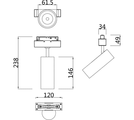 Трековый светильник MAYTONI Focus LED S35 3000K 18Вт TR019-2-15W3K-MG