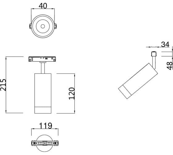 Трековый светильник MAYTONI Focus LED S35 3000K 7Вт TR019-2-7W3K-MG