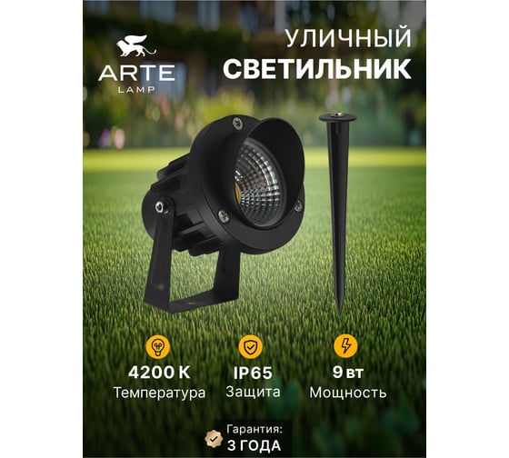 Грунтовый светильник ARTE LAMP ELSIE A1309IN-1BK