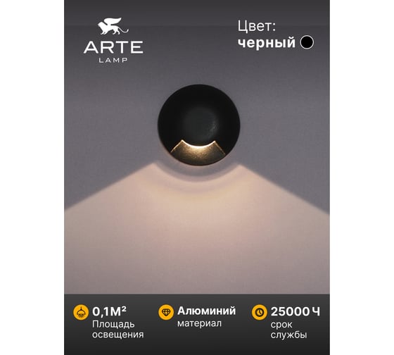 Тротуарный светильник ARTE LAMP PIAZZA A3221IN-1BK