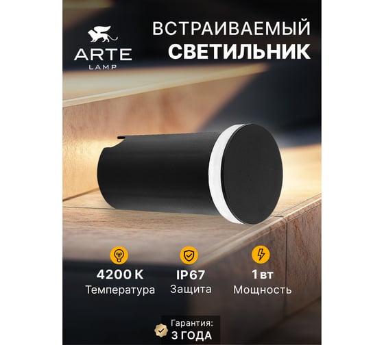 Тротуарный светильник ARTE LAMP PIAZZA A3601IN-1BK