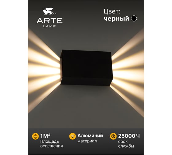 Фасадный светильник ARTE LAMP ALGOL A5640AL-2BK