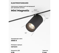 Трековый светильник Elektrostandard Mini Magnetic 5W 3000K (черный) 85158/01 a065645