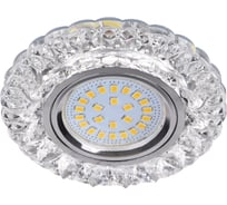 Встраиваемый светильник Ecola MR16 LD7009 GU5.3 с подсветкой "Кристалл" Прозрачный/Хром 30x95 FT16CCEFB