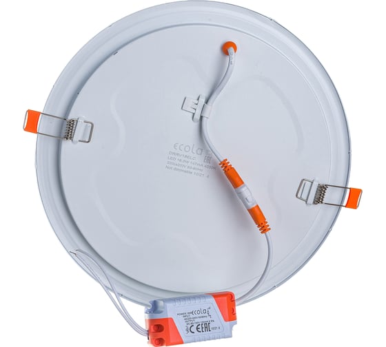 Встраиваемый светильник Ecola LED downlight Круглый даунлайт с драйвером 18W 220V 4200K 225x20 DRRV18ELC
