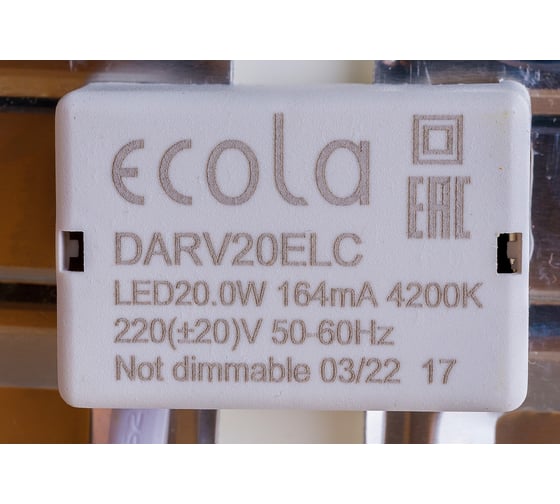Встраиваемый светильник Ecola LED downlight Круглый даунлайт   /50-210mm/ 20W 220V 4200K 230x20 DARV20ELC