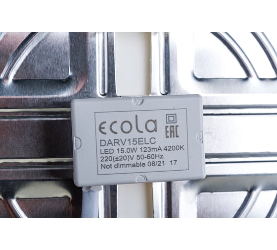 Встраиваемый светильник Ecola LED downlight Круглый даунлайт  50-160mm 15W 220V 4200K 175x20 DARV15ELC