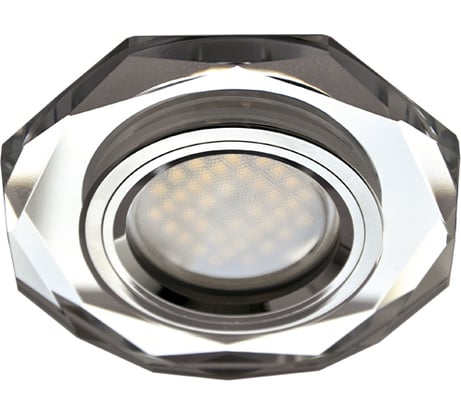 Светильник Ecola MR16 DL1652 GU5.3 Glass Стекло 8-угольник с прямыми гранями Хром / Хром 25x90 /кd74/ FC1652EFF