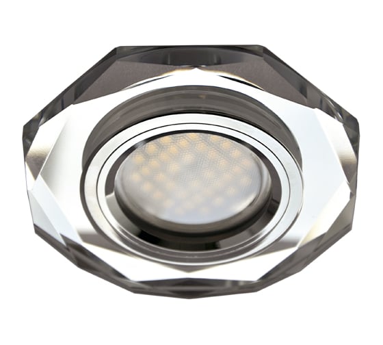 Светильник Ecola MR16 DL1652 GU5.3 Glass Стекло 8-угольник с прямыми гранями Хром / Хром 25x90 /кd74/ FC1652EFF 1