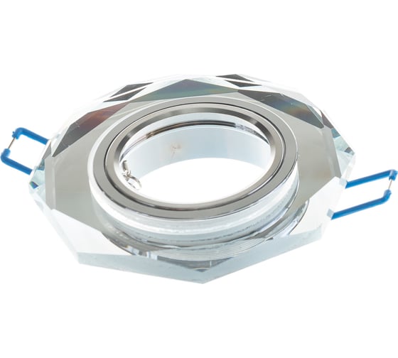 Светильник Ecola MR16 DL1652 GU5.3 Glass Стекло 8-угольник с прямыми гранями Хром / Хром 25x90 /кd74/ FC1652EFF