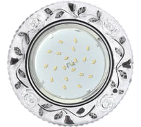 Встраиваемый светильник Ecola GX53 H4 LD7071 с подсветкой "Розы" Прозрачный / Хром 35x125 /к+/ FT53CREFB