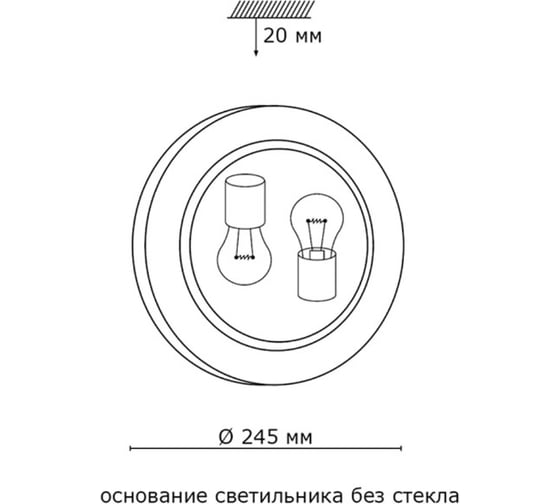 Светильник настенно-потолочный ЭЛЕТЕХ Элегант 300 НПБ 01-2x60-139 М16 матовый белый /кл.штамп металлик [ИМ] 1005206085