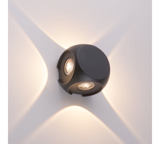 Уличный настенный светодиодный светильник Elektrostandard 1504 TECHNO LED CUBE черный a047186