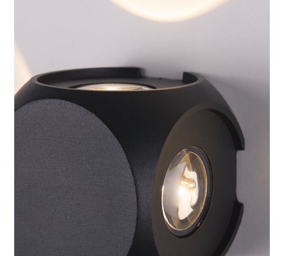 Уличный настенный светодиодный светильник Elektrostandard 1504 TECHNO LED CUBE черный a047186