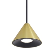 Подвесной cветильник Wolta BELLO, корпус под лампу GU10, максимальная мощность 50Вт, 115х84/1135 мм, подвес с регулируемой длиной (1м), Черный/золото WSL-GU10/P08G