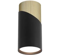 Накладной светильник Wolta DOLCE, корпус под лампу GU10, макс.мощность 50Вт,55×110 мм, керамический патрон,Черный/золото WSL-GU10/06BG