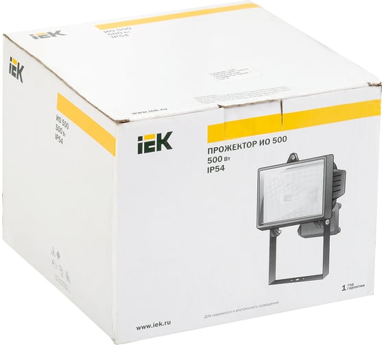 Прожектор IEK, FLИО, 500, IP54, ИЭК, черный LPI01-1-0500-K02