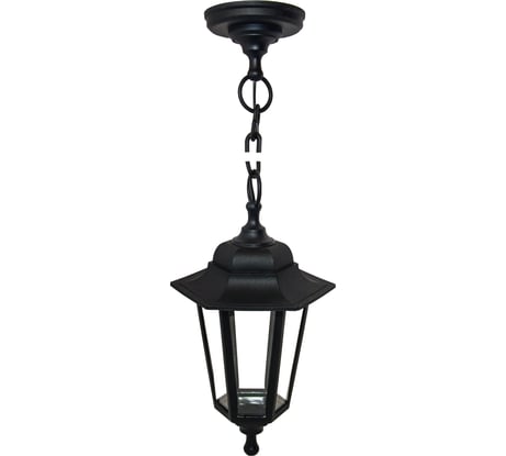 Подвесной светильник-фонарь APEYRON черный 6-гранный прозрачное стекло 11-98ЧЕР