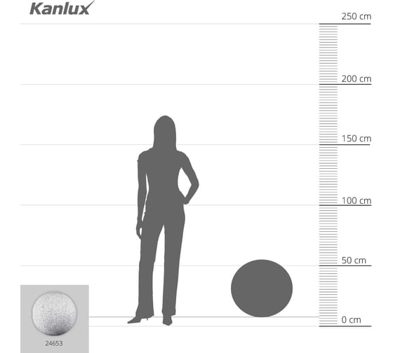 Садовый светильник KANLUX шар, гранитный STONO 50 24653