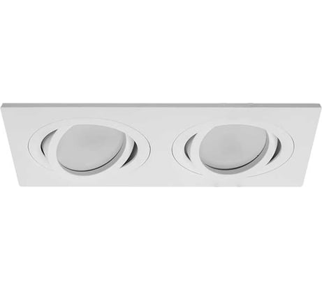 Встраиваемый cветильник Wolta Alto, корпус под лампу GU5.3, макс.мощнсоть 2×35 мм, 175×92×22 мм, монтажное отверстие 160×80 мм, двойной Белый WDL-GU5.3/01W-02