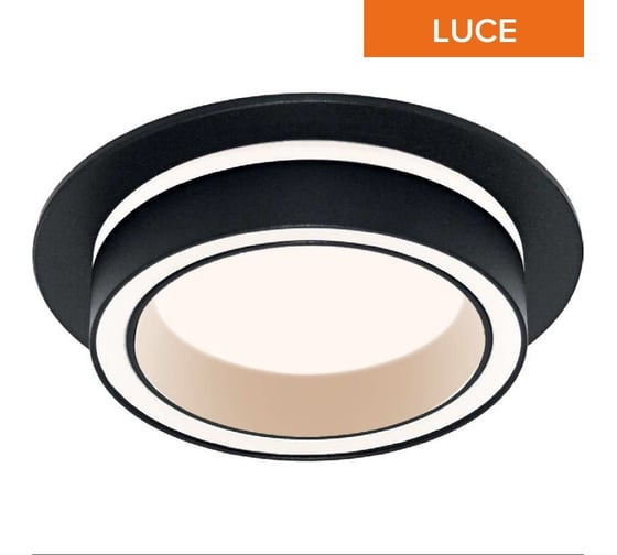 Встраиваемый cветильник Wolta Luce, корпус под лампу GX53, макс.мощность 20Вт, 105×35 мм, монтажное отверстие 90 мм, круглый, Черный WDL-GX53/06BL-R