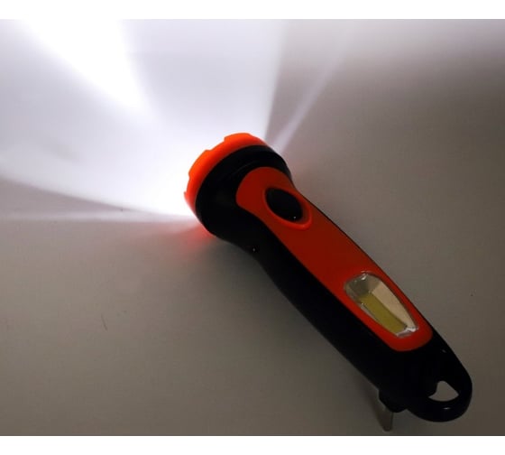 Фонарь аккумуляторный Ultraflash DEMMAX LED56296 (220В, черн. /оранж., 1+COB LED, 2 режима, SLA, пластик, коробка) 15026