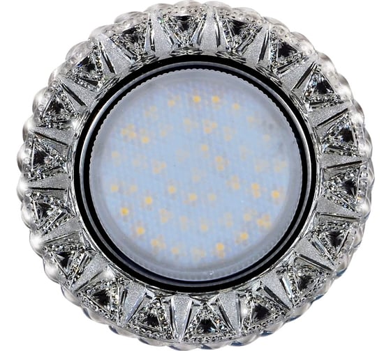 Встраиваемый светильник IMEX GX53+LED 4W 4000K, ПОЛИКРИСТАЛЛ CH/CLEAR+BK IL.0028.1318