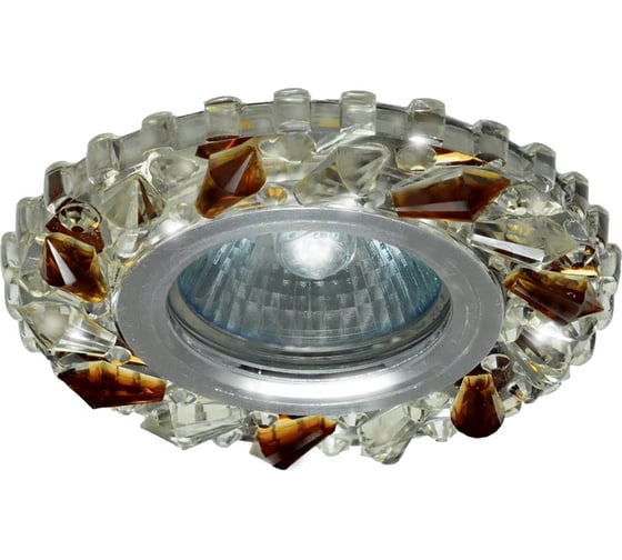 Встраиваемый светильник IMEX MR16+LED 3W 4000K ПОЛИКРИСТАЛЛ, AL/CLEAR+TEA IL.0027.0870 1